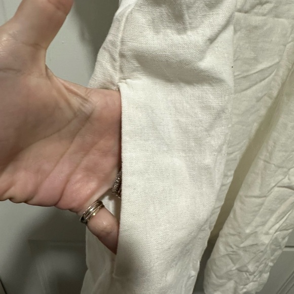 Abercrombie & Fitch White Linen Blend Mini Dress Size Large - Picture 3 of 5